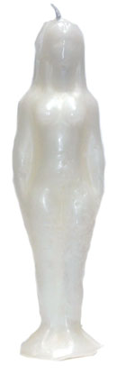 7 1/4" White Woman candle - Click Image to Close