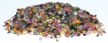 1 lb Tourmaline, Rainbow tumbled chips 2-4mm