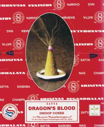 Dragon's Blood dhoop cones satya (12/pk)