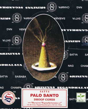 Palo Santo dhoop cones satya (12/pk) - Click Image to Close