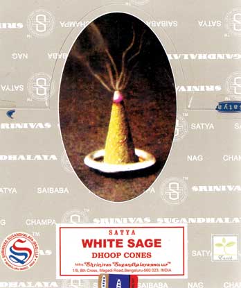 White Sage dhoop cones satya (12/pk) - Click Image to Close
