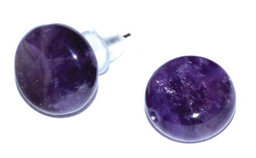 Amethyst stud earrings - Click Image to Close