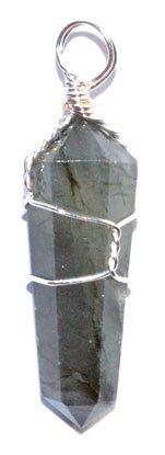 Labradorite wire wrapped point - Click Image to Close