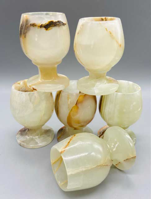 (set of 6) 3" Onyx chalices