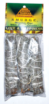 Love & Happiness smudge stick 3pk 4" - Click Image to Close