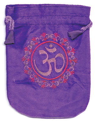 6"x 8" Om Purple velveteen bag - Click Image to Close