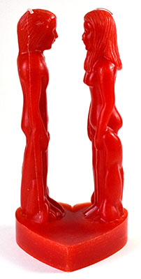 (image for) 8" Red Face to Face candle