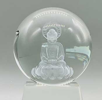 80mm Clear Buddha gazing ball - Click Image to Close