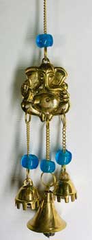 10" Ganesha hanging bells - Click Image to Close
