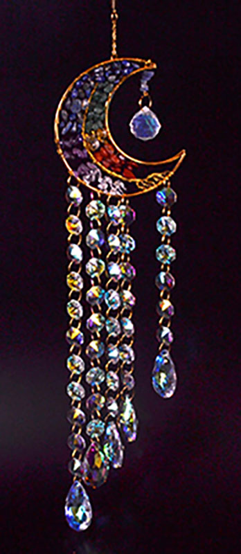 (image for) 21" Gemstone & Moon sun catcher