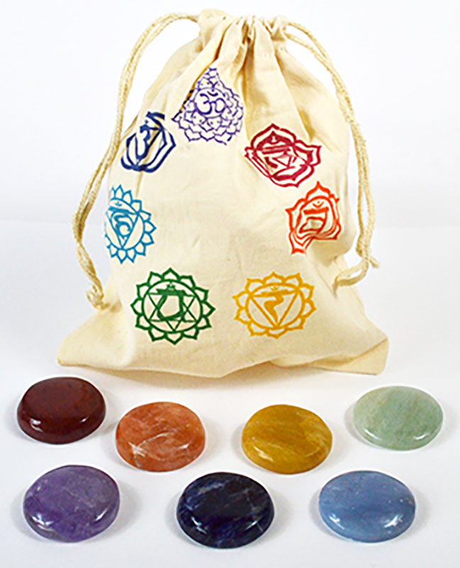 (image for) (set of 7) Chakra stones with Bag