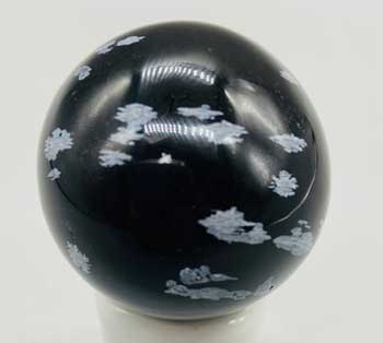 40mm Obsidian, Snow Flake sphere - Click Image to Close