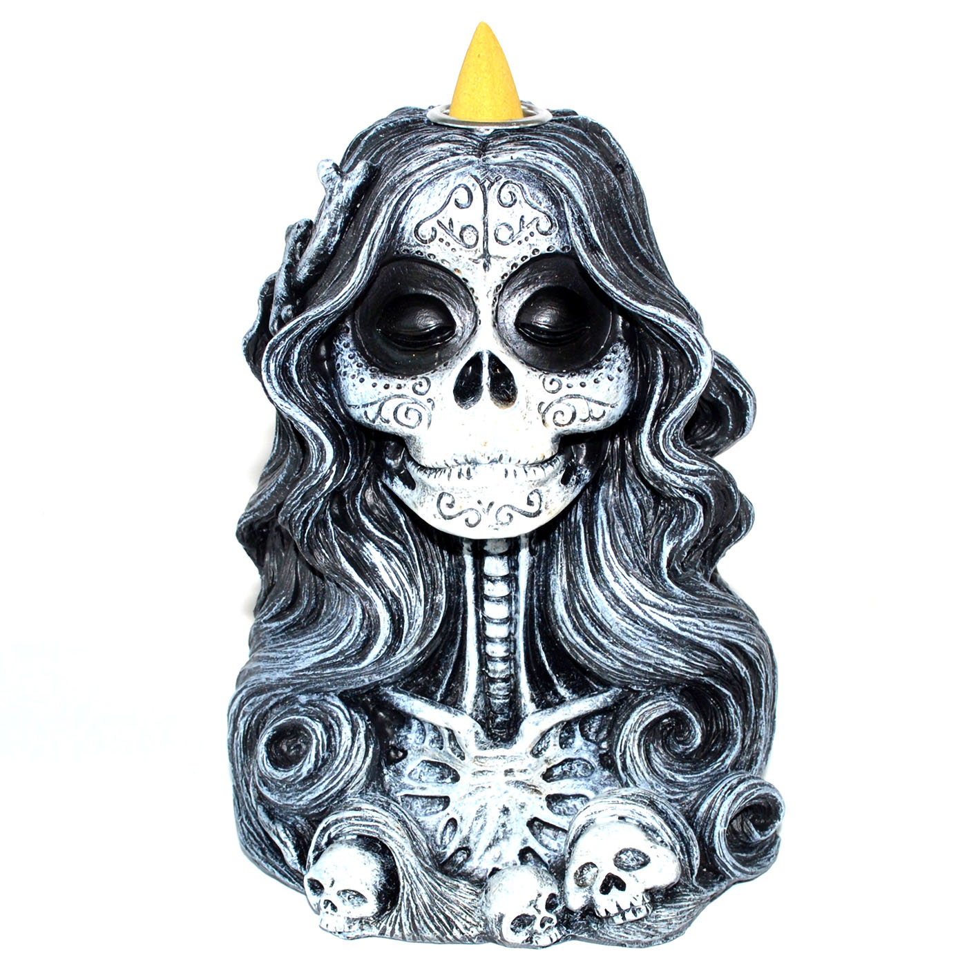 (image for) 6" Santa Muerte back flow incense burner