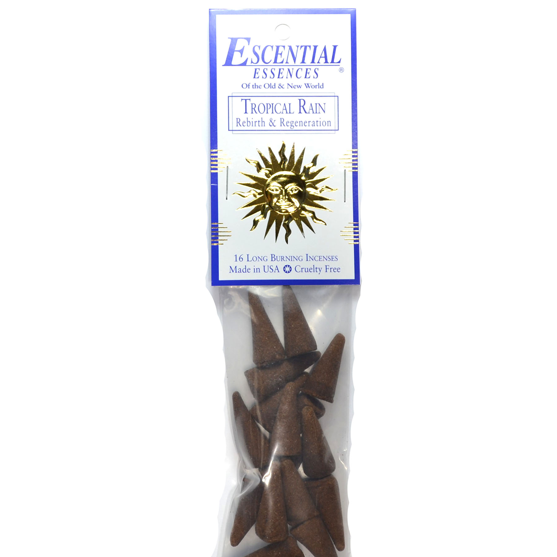 (image for) 16/pk Tropical Rain escential essences incense cones