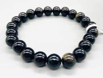 8mm Obsidian, Goldsheen bracelet - Click Image to Close