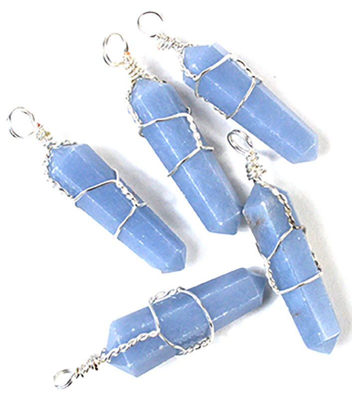 (image for) (set of 5) Angelite wire wrapped point