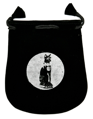 Cat Velveteen Black Bag 5" - Click Image to Close